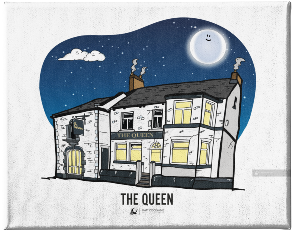 PUBS - QUEEN - Wall Art - Poster - Print - Canvas - Illustration