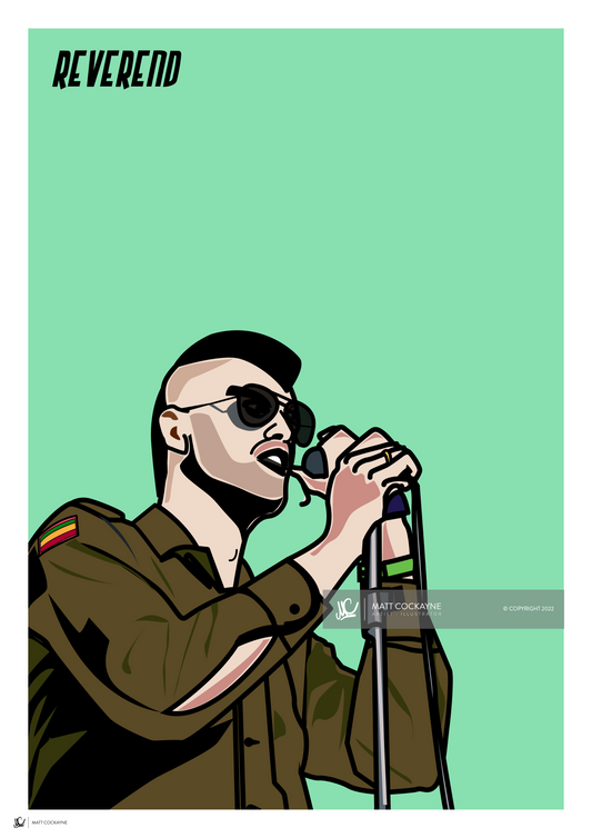 WORKING CLASS HEROES - REVEREND- Sheffield Prints - Wall Art - Poster - Print - Canvas - Illustration