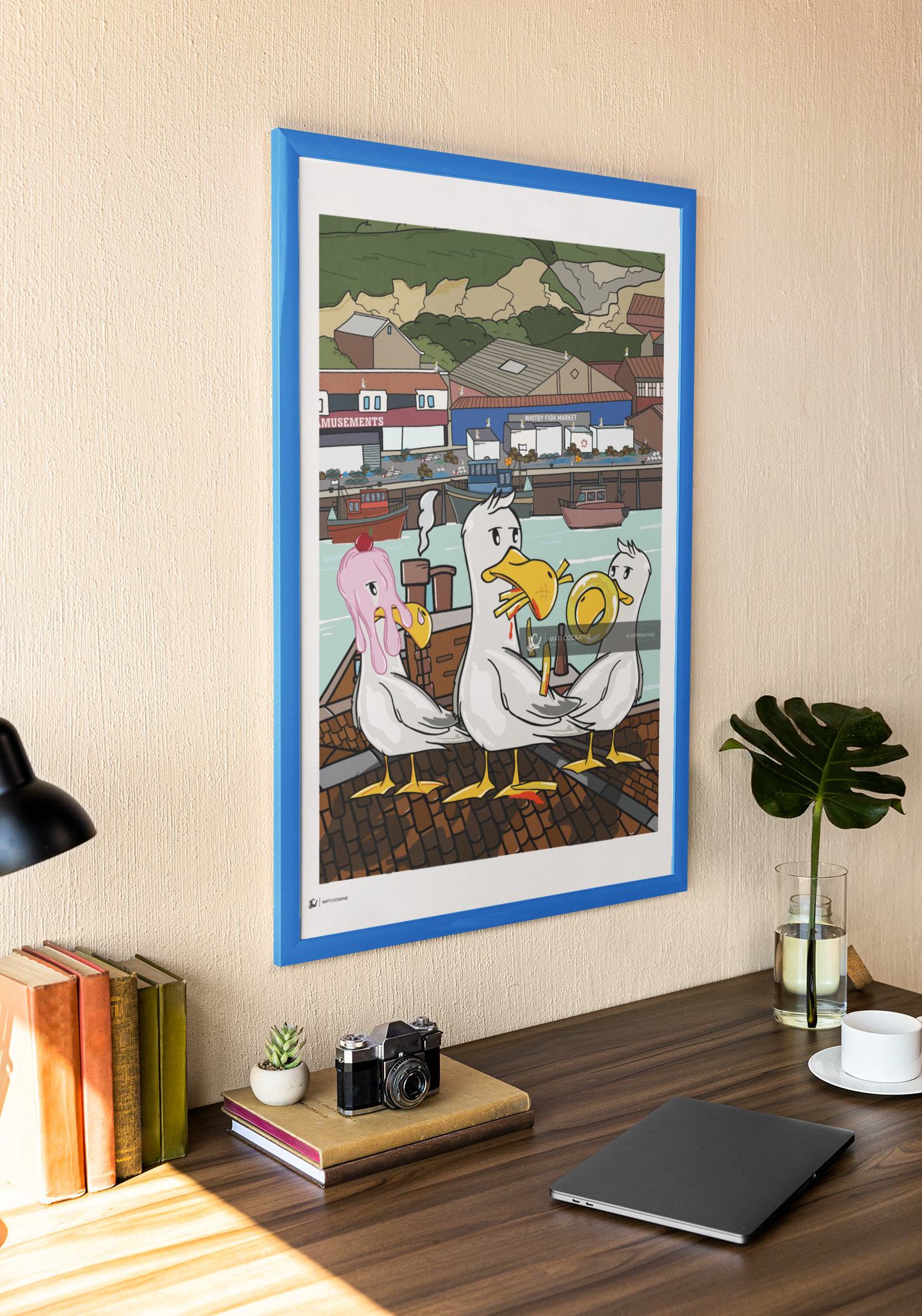 WHITBY GULLS - Whitby Prints - Wall Art - Poster - Print - Illustration