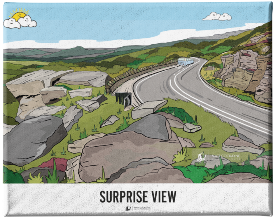 SURPRISE VIEW - Peak District Prints - Wall Art - Poster - Print - Canvas - Illustration