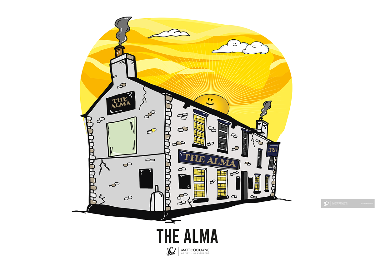 PUBS - ALMA - Wall Art - Poster - Print - Canvas - Illustration