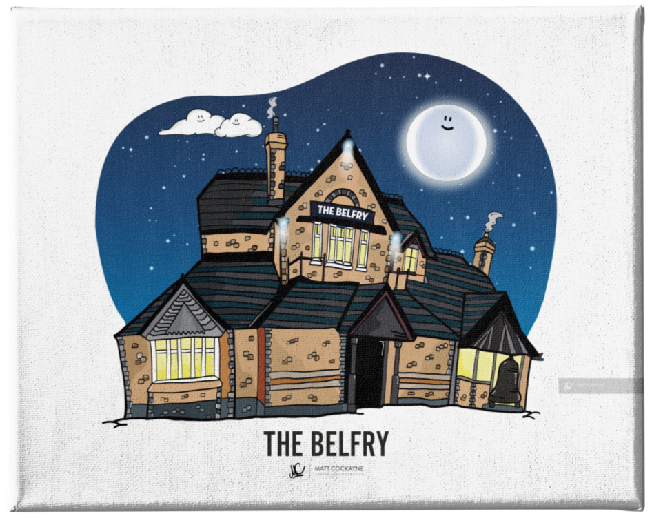 PUBS - THE BELFRY - Wall Art - Poster - Print - Canvas - Illustration