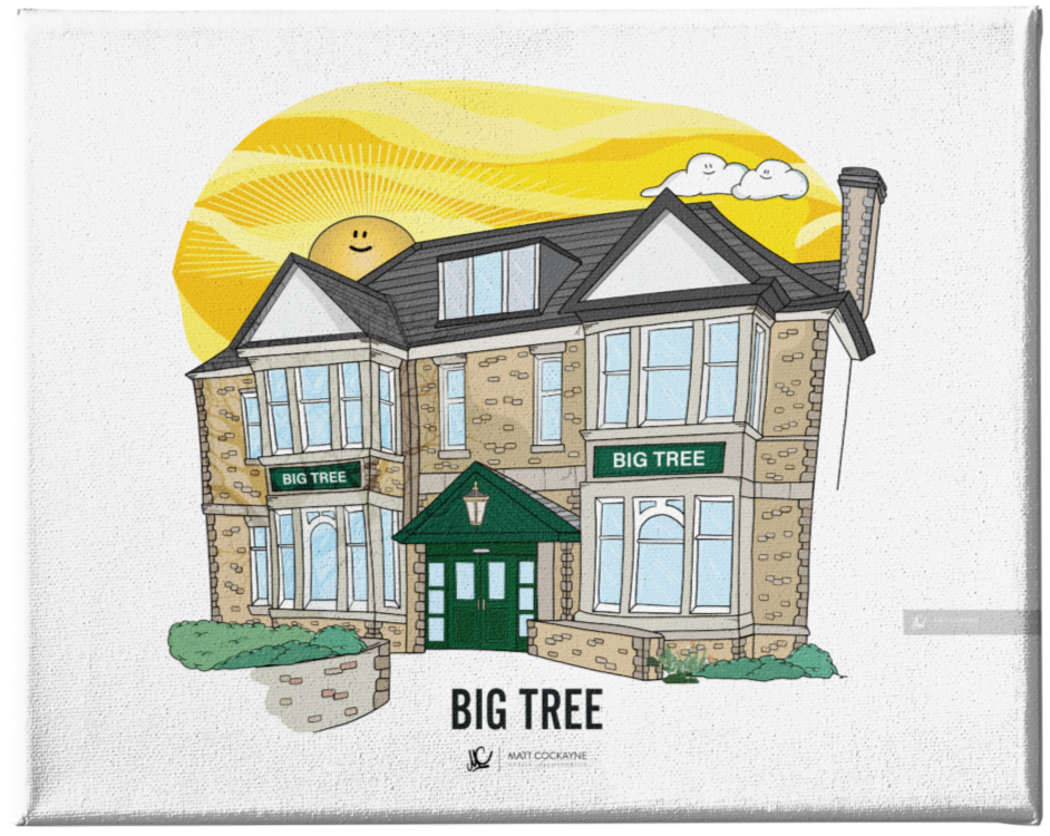 PUBS - THE BIG TREE - Wall Art - Poster - Print - Canvas - Illustration