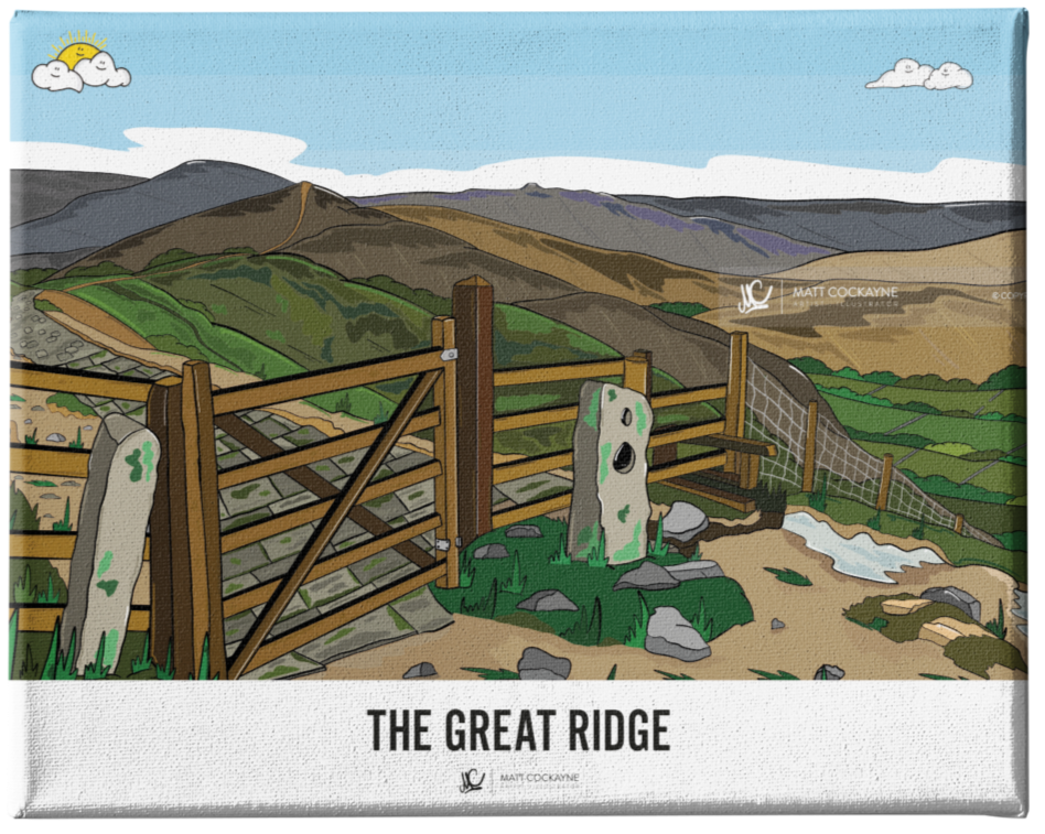 THE GREAT RIDGE - Peak District Prints - Wall Art - Poster - Print - Canvas - Illustration