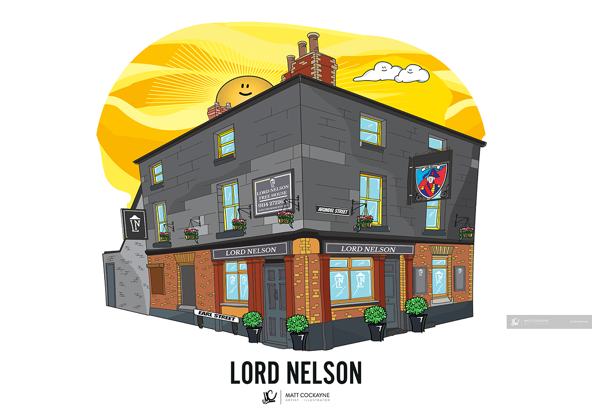 PUBS - THE LORD NELSON - Wall Art - Poster - Print - Canvas - Illustration