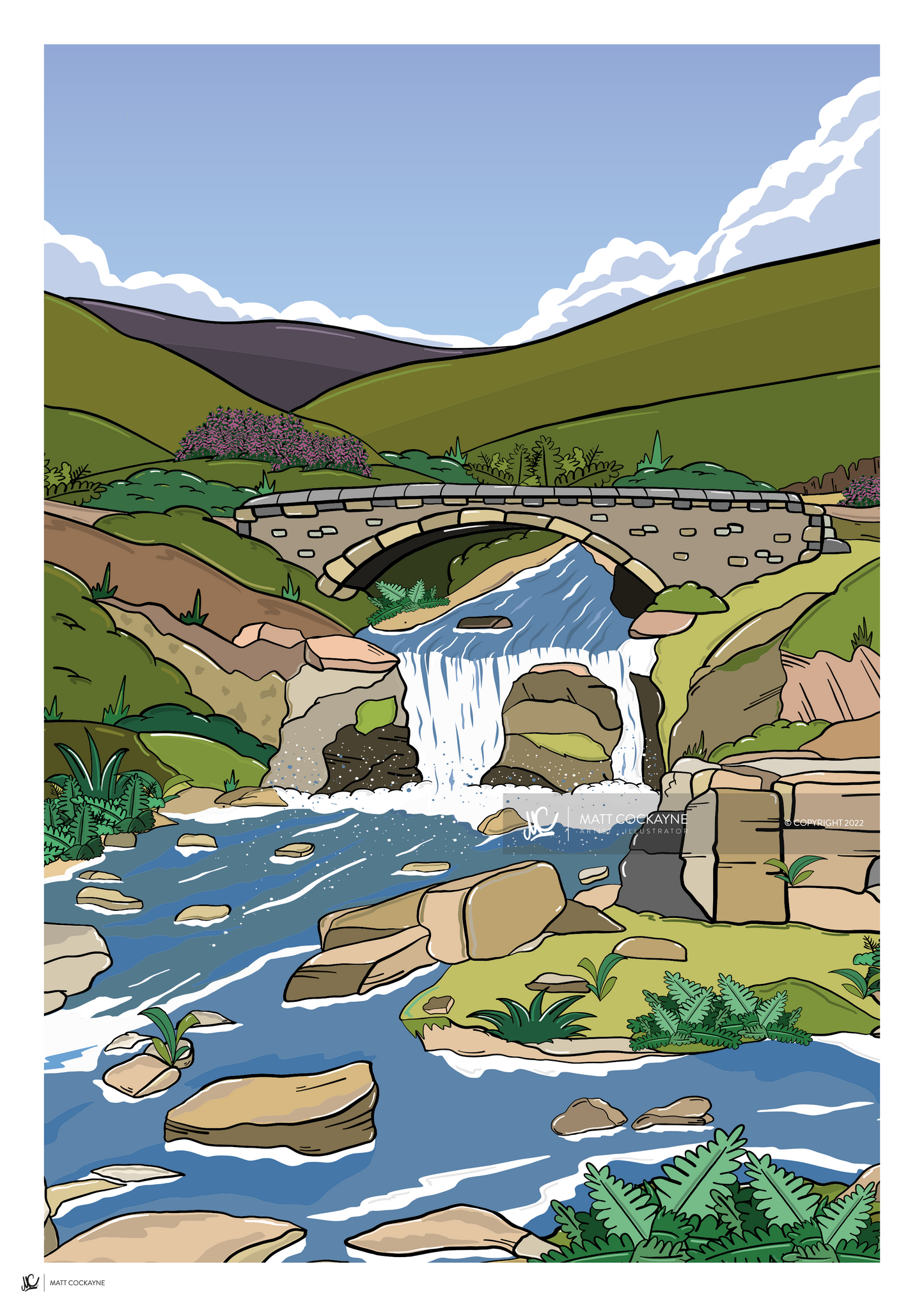 THREE SHIRES HEAD - Peak District Prints - Wall Art - Poster - Print - Canvas - Illustration