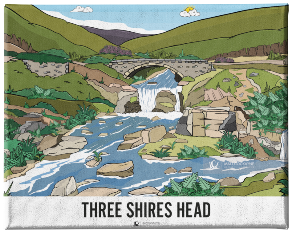 THREE SHIRES HEAD - Peak District Prints - Wall Art - Poster - Print - Canvas - Illustration