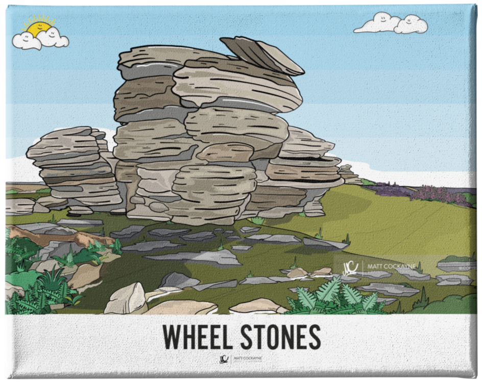 WHEEL STONES - Peak District Prints - Wall Art - Poster - Print - Canvas - Illustration