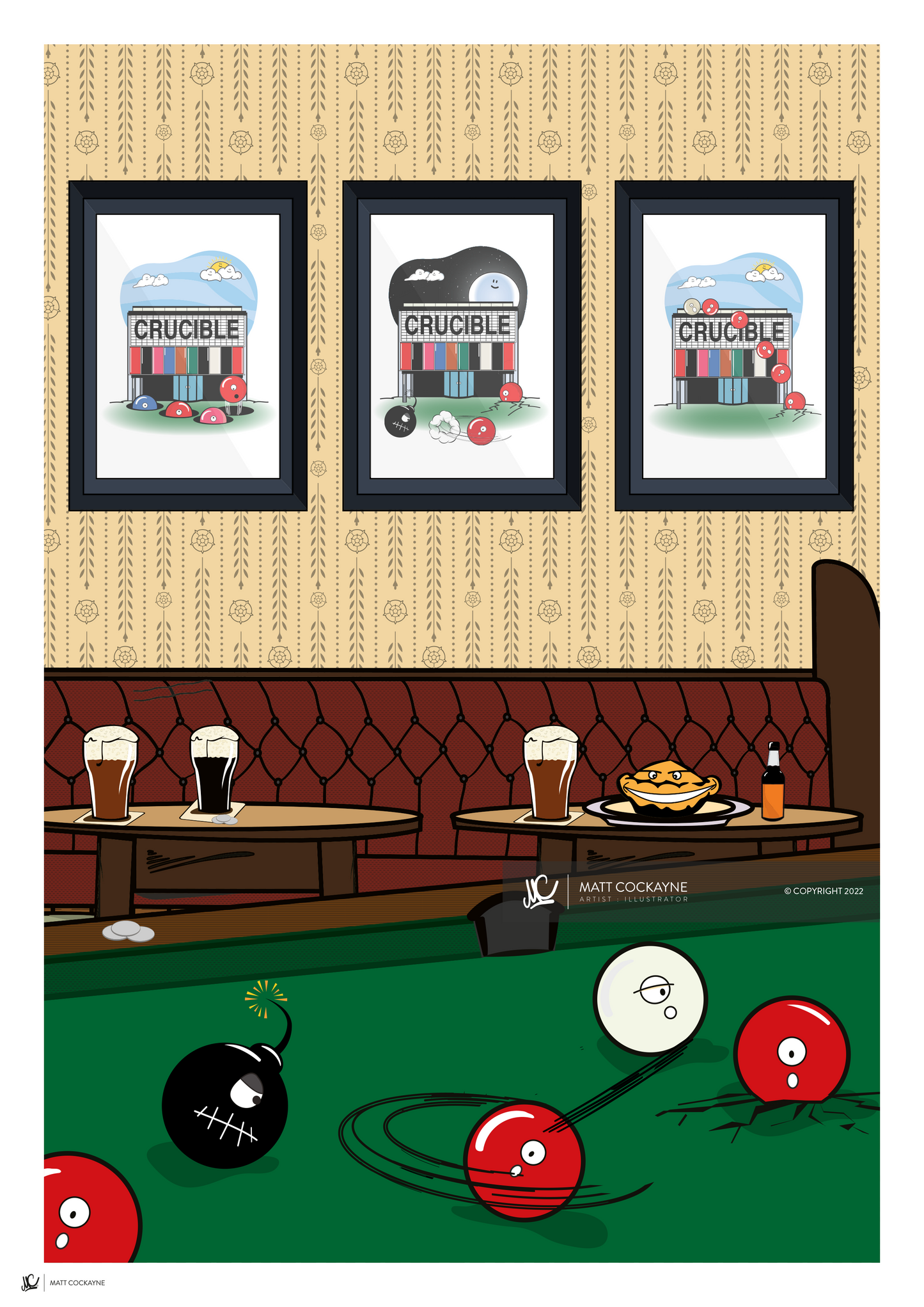 ALE ART - WINNER STAYS ON - Sheffield Prints - Wall Art - Poster - Print - Canvas - Illustration