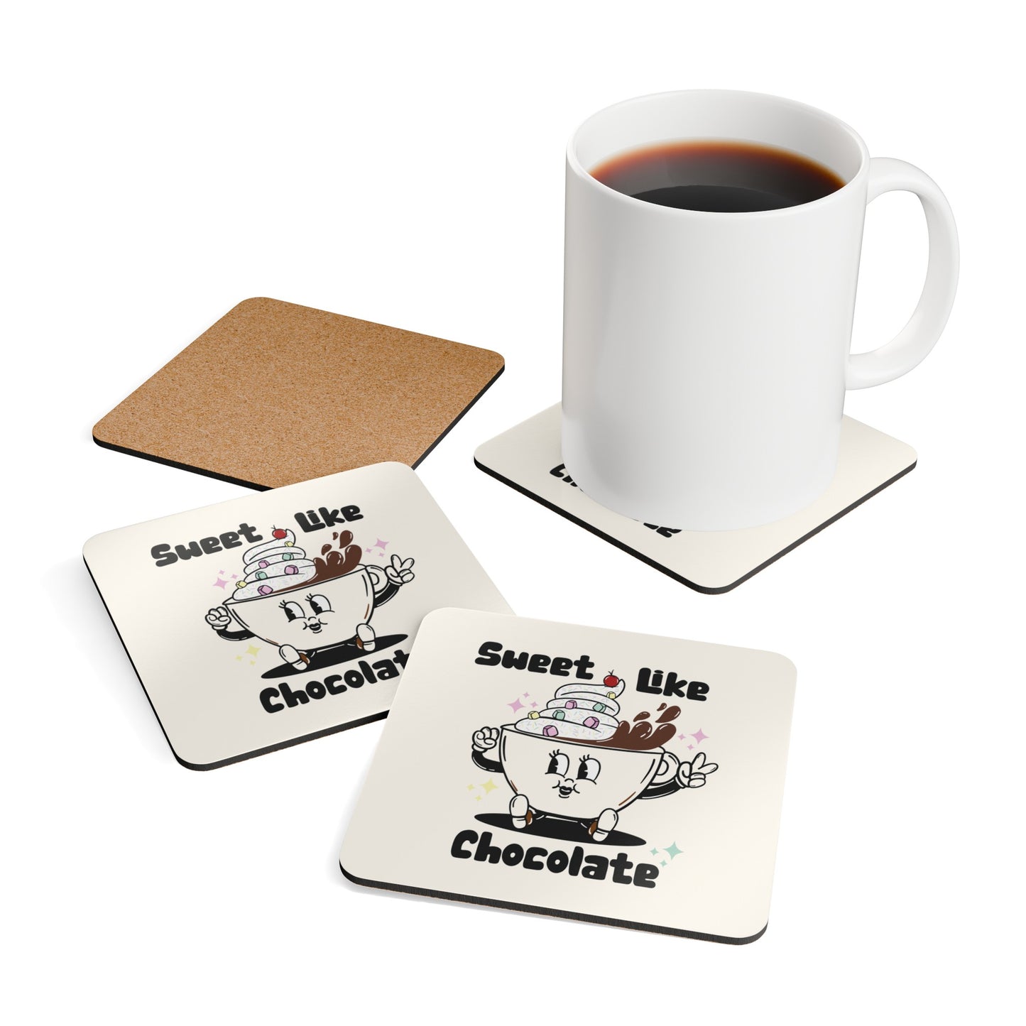 Sweet like Chocolate - Corkwood Coaster Set