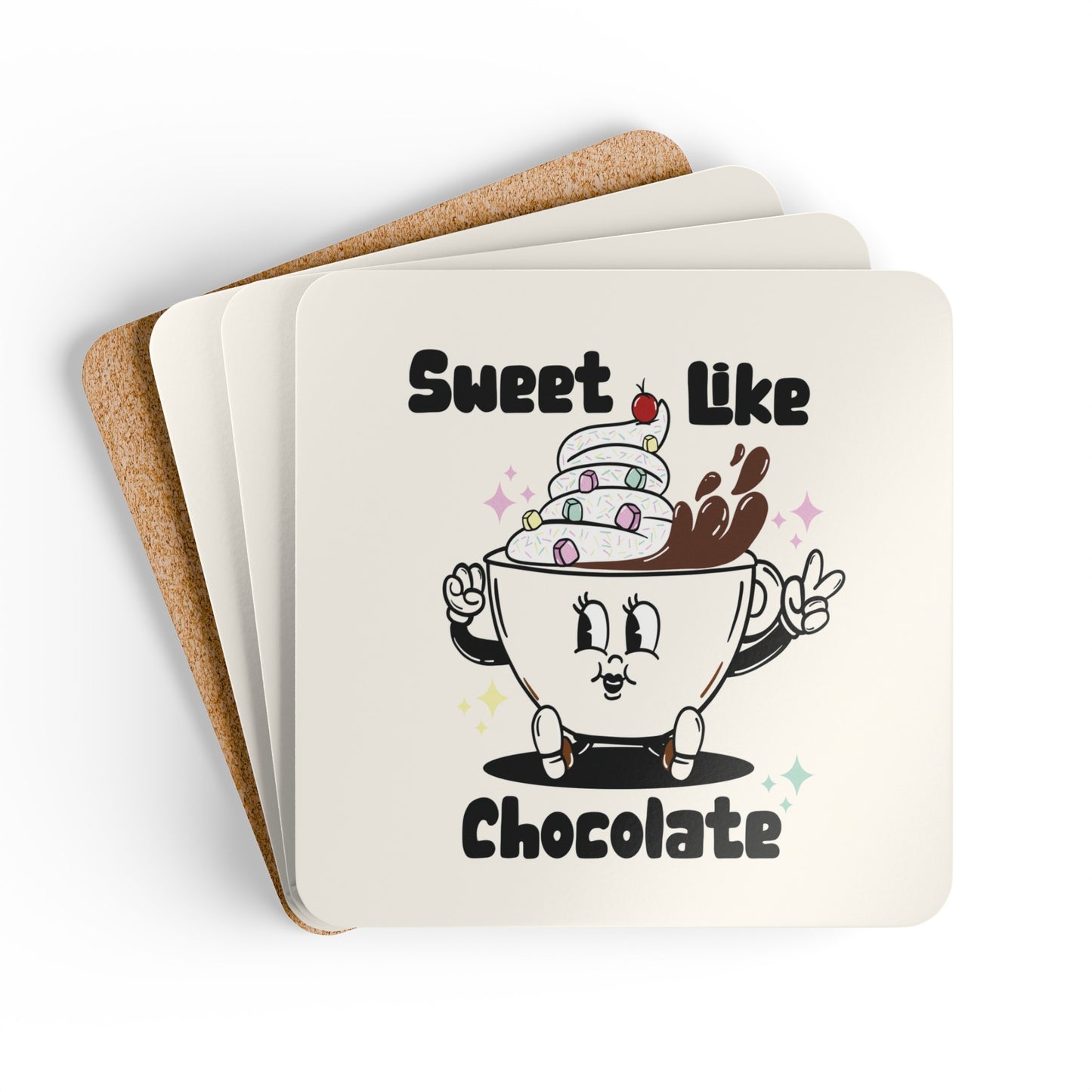 Sweet like Chocolate - Corkwood Coaster Set