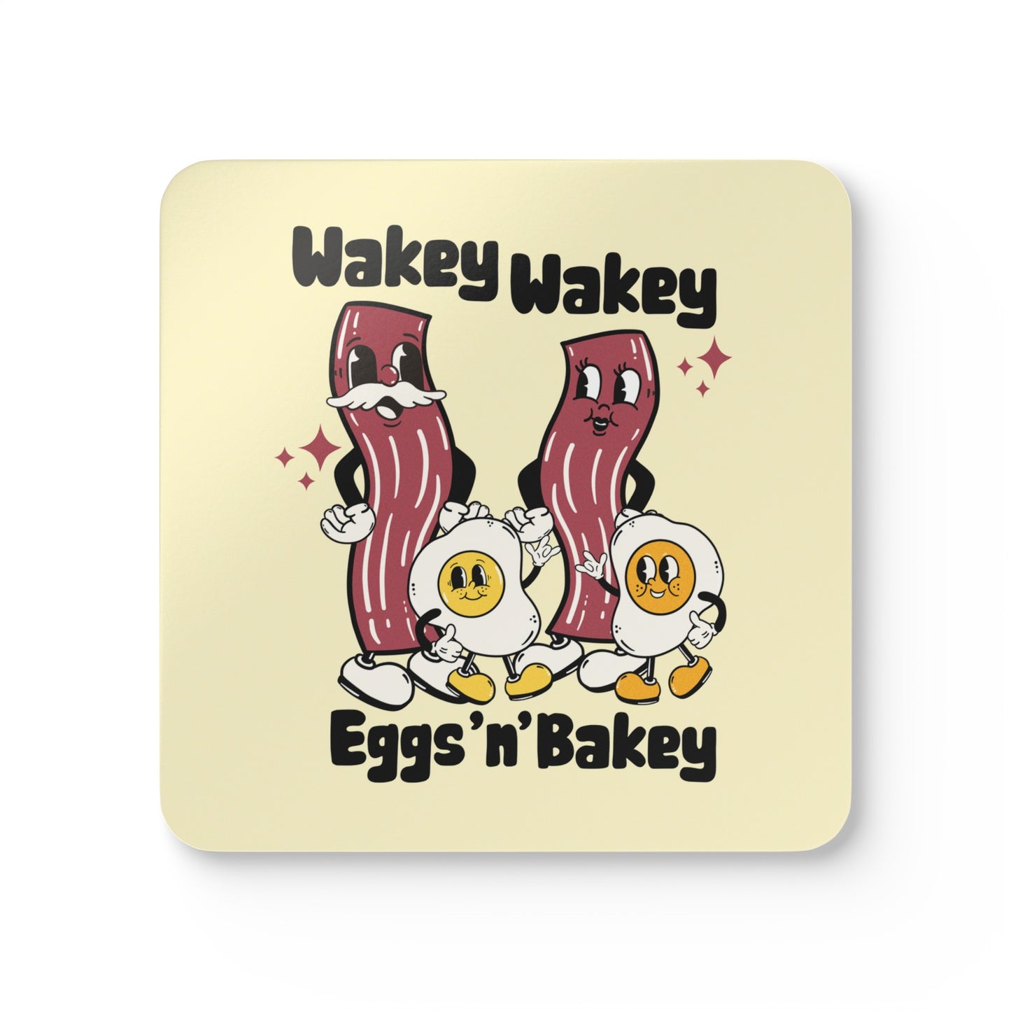 Wakey Wakey Eggs n Bakey - Corkwood Coaster Set