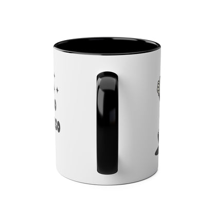 More Espresso Less Depresso - Two-Tone Coffee Mugs, 11oz