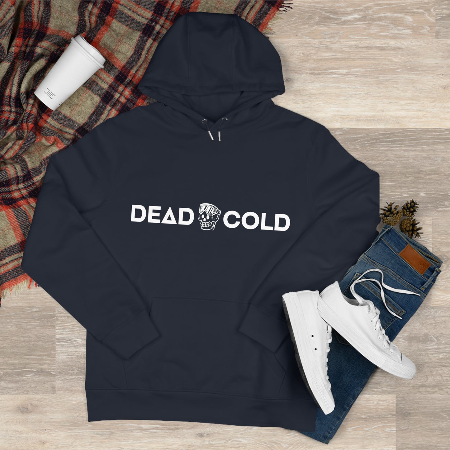 Dead Cold Hoodie — White Boneflake Hooded Sweatshirt