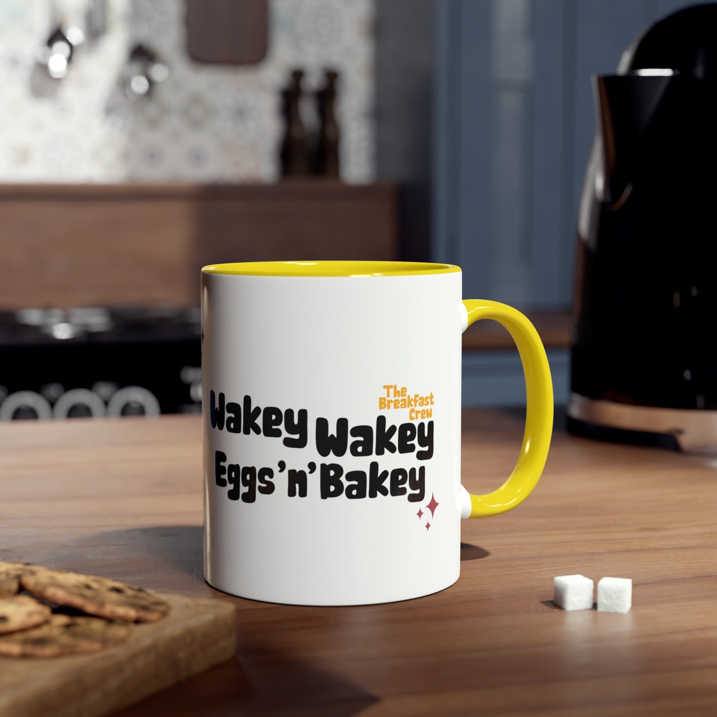 Wakey Wakey Eggs n Bakey - Two-Tone Coffee Mugs, 11oz