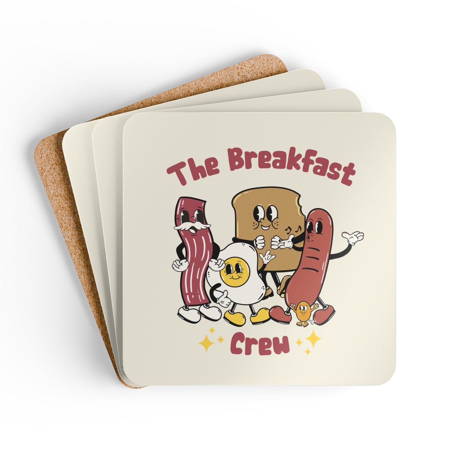 Breakfast Crew - Corkwood Coaster Set