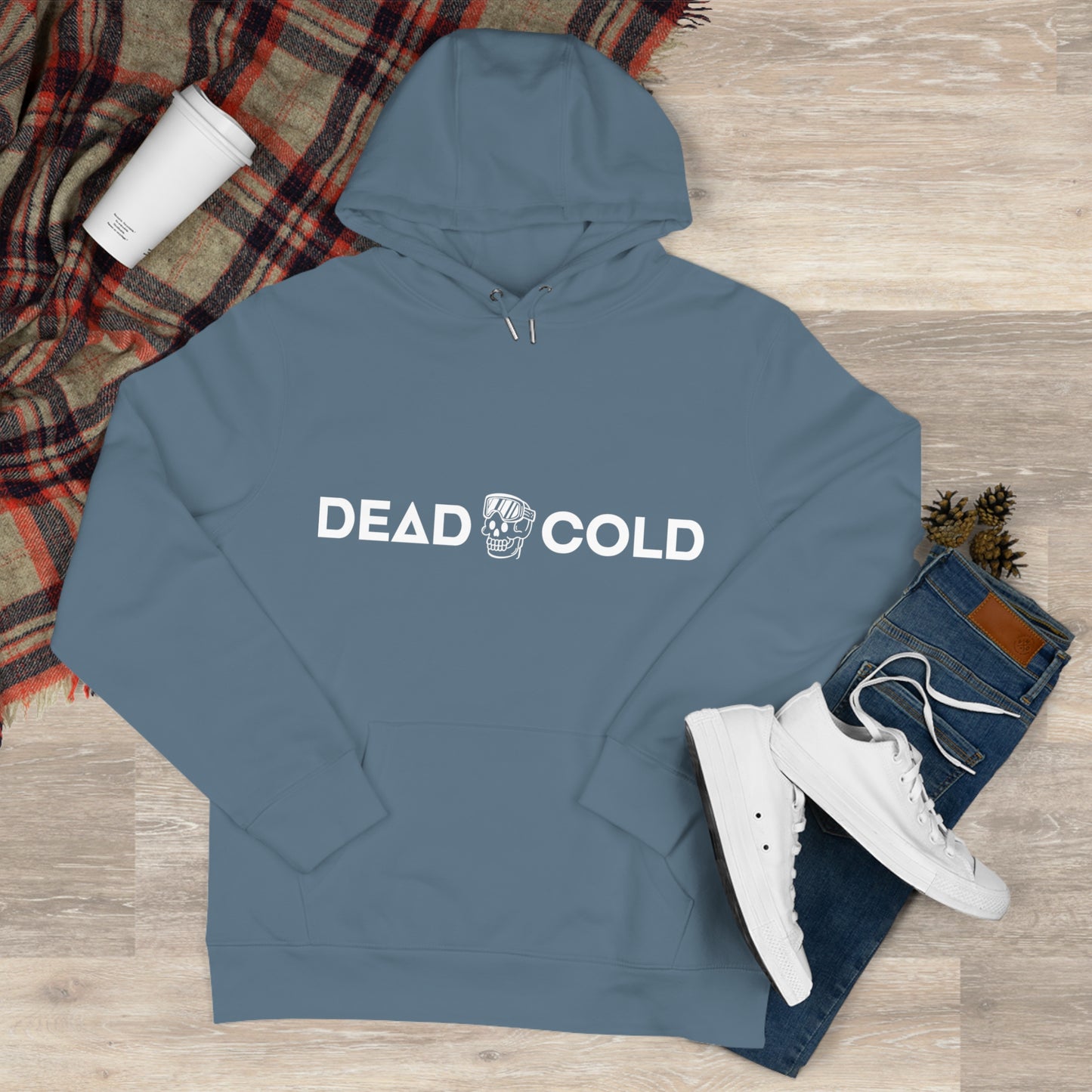 Dead Cold Hoodie — White Boneflake Hooded Sweatshirt