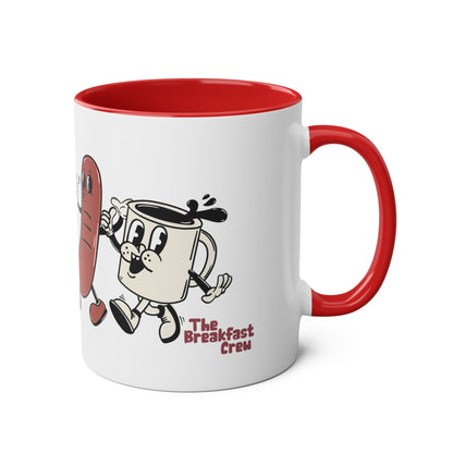 The Breakfast Crew - Two-Tone Coffee Mugs, 11oz