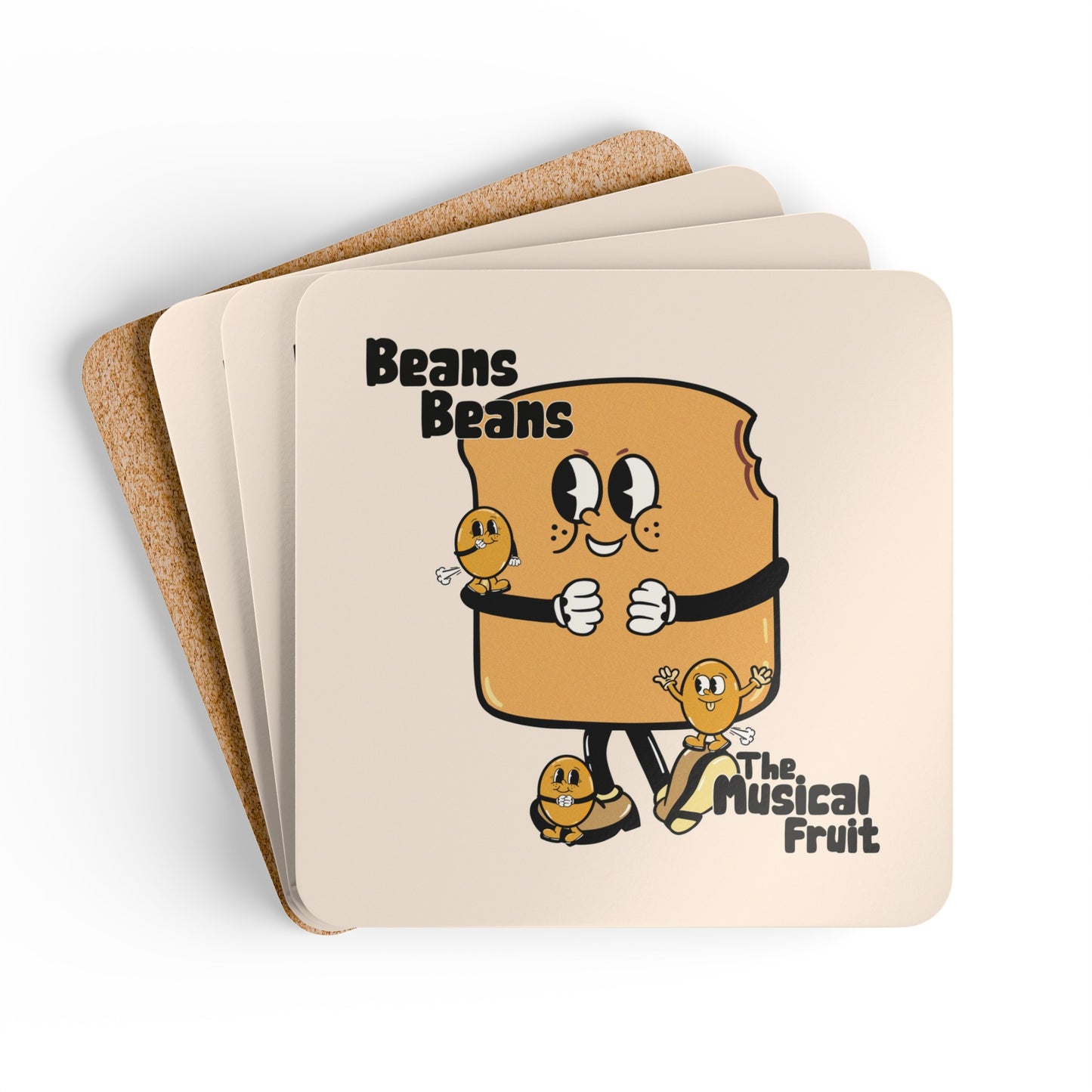 Beans Beans The Musical Fruit - Corkwood Coaster Set