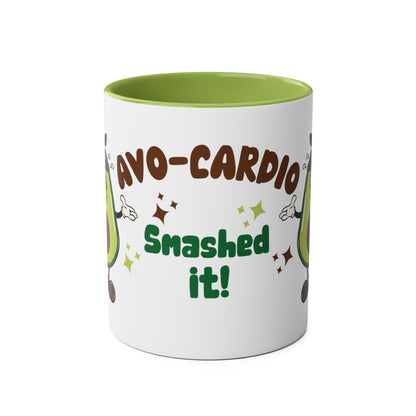 Avo-cardio Two-Tone Coffee Mugs, 11oz