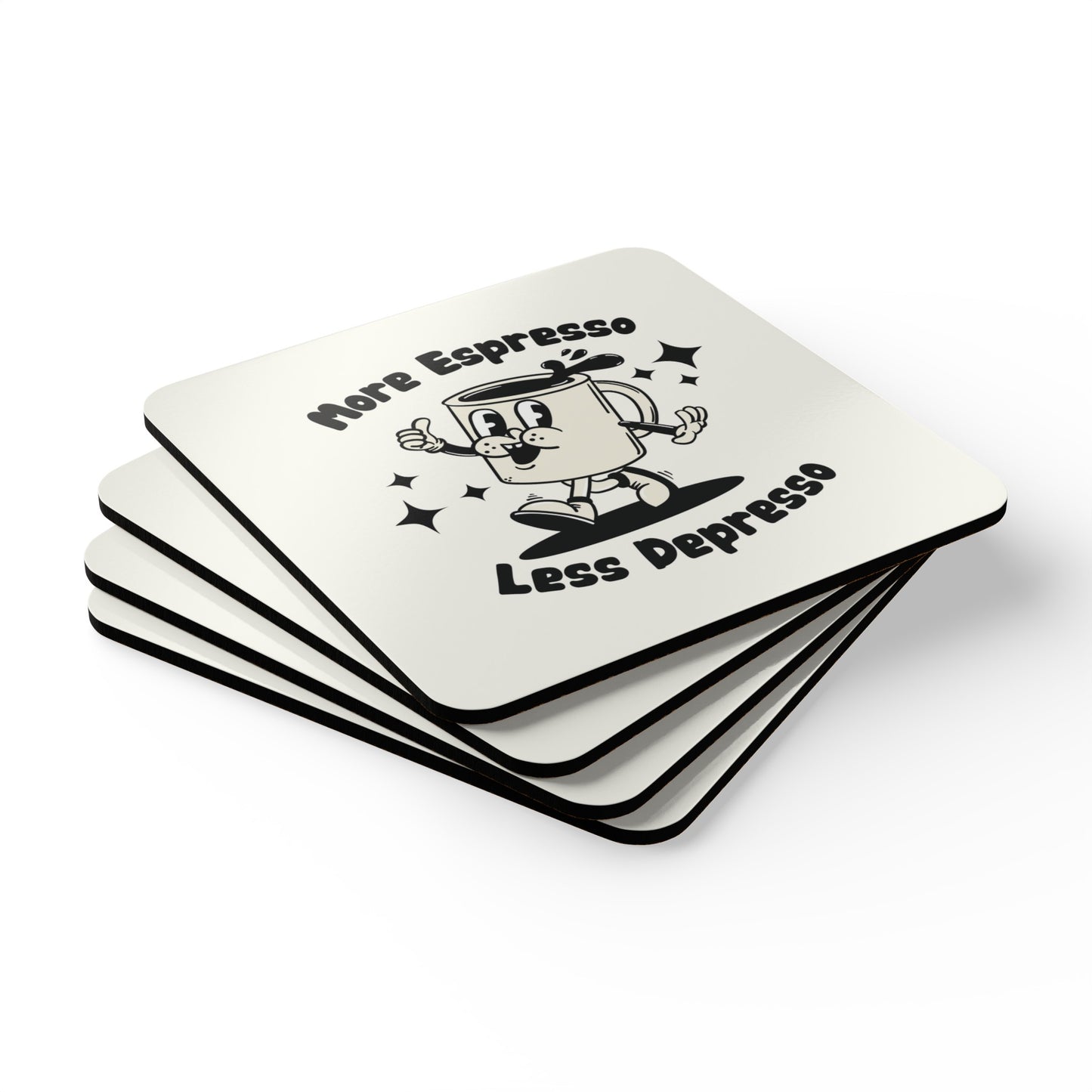 More Espresso Less Depresso - Corkwood Coaster Set