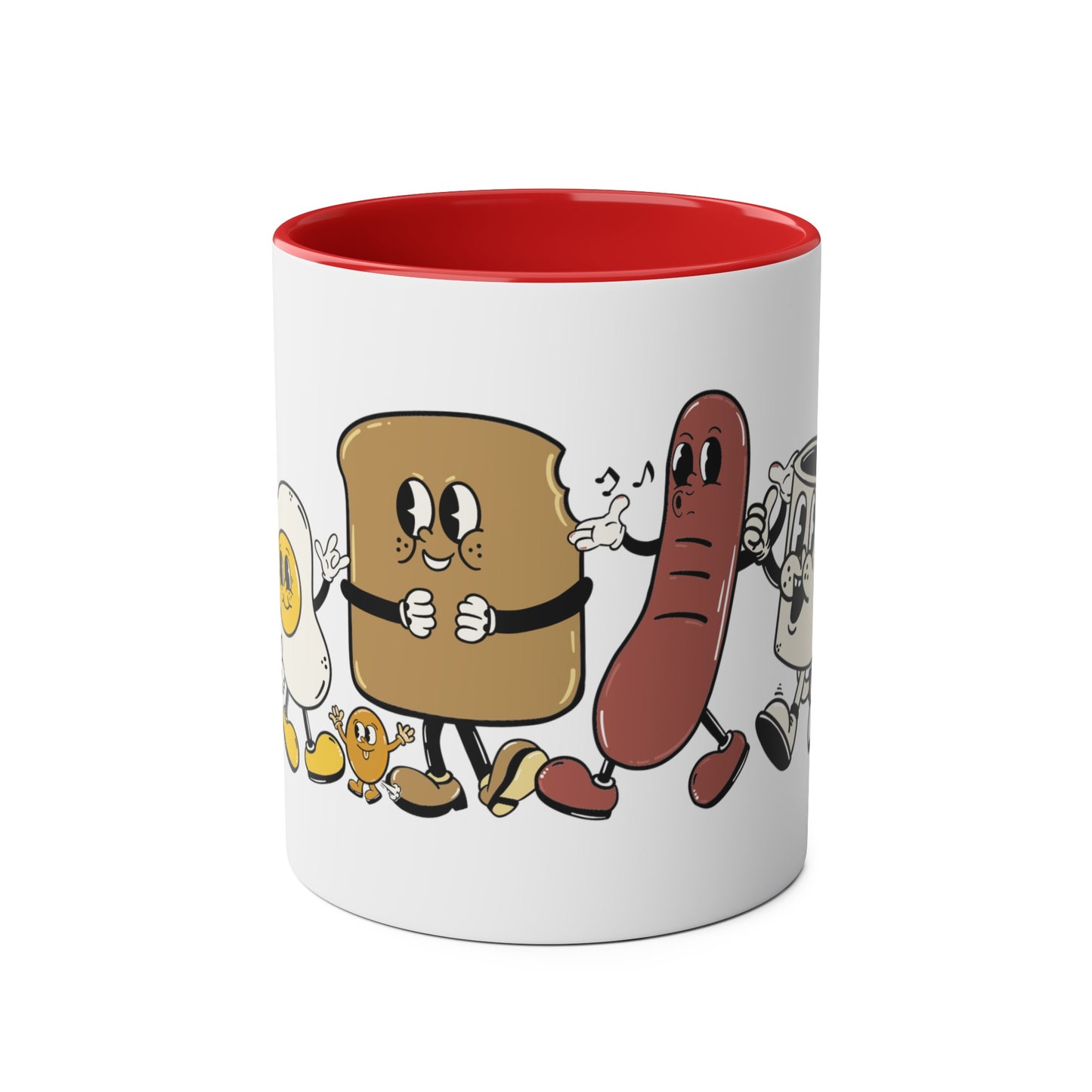 The Breakfast Crew - Two-Tone Coffee Mugs, 11oz