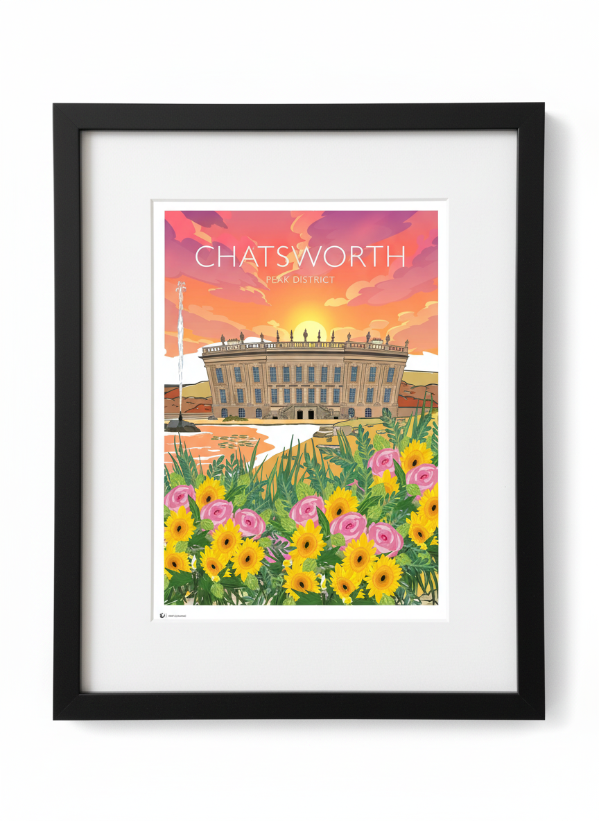 CHATSWORTH - Peak District Prints - Wall Art - Poster - Print - Canvas - Illustration