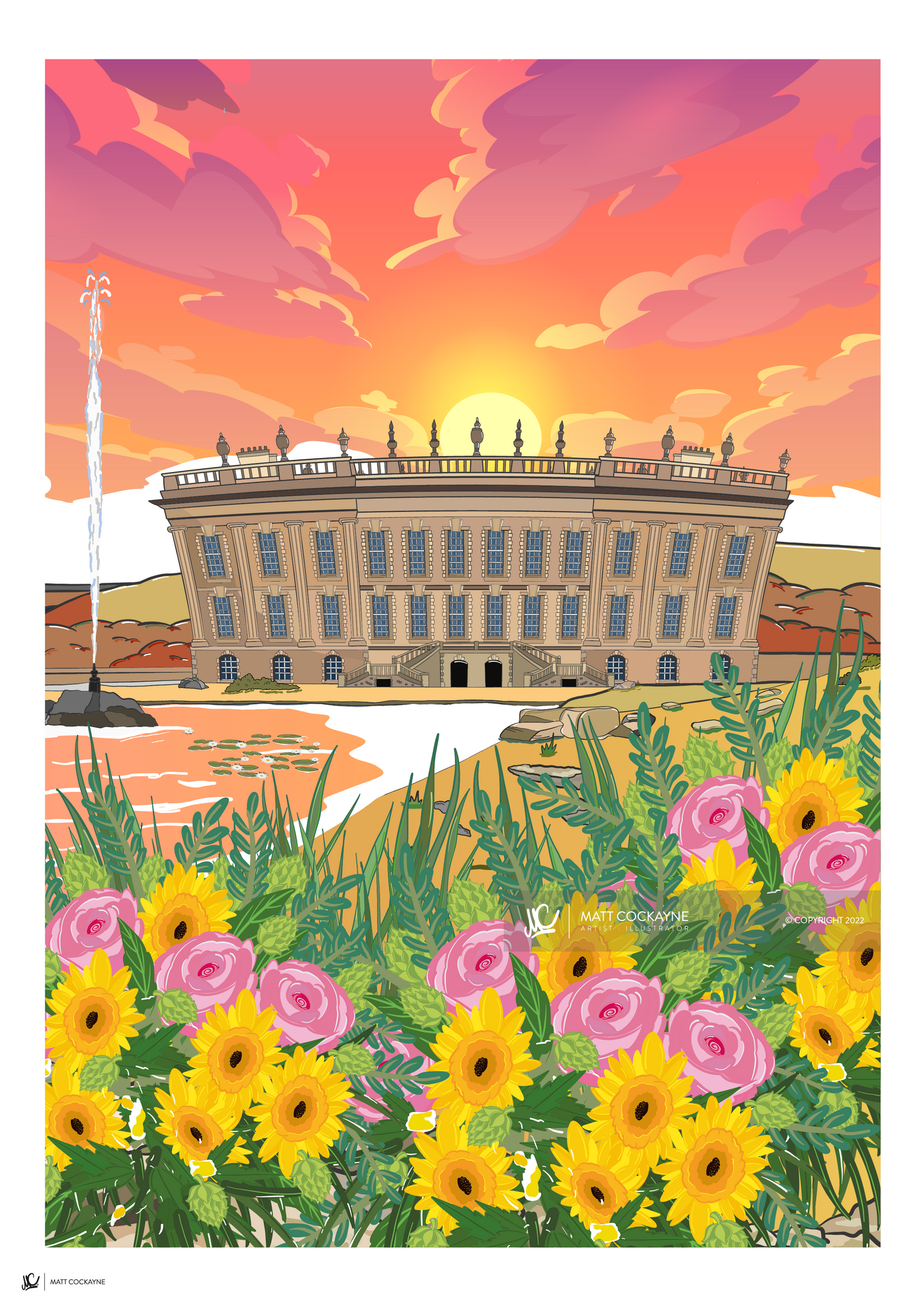CHATSWORTH - Peak District Prints - Wall Art - Poster - Print - Canvas - Illustration