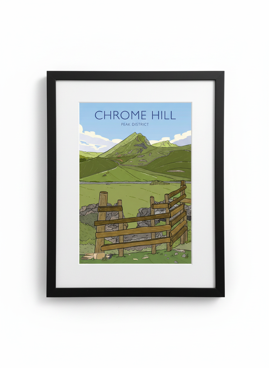 CHROME HILL - Peak District Prints - Wall Art - Poster - Print - Canvas - Illustration
