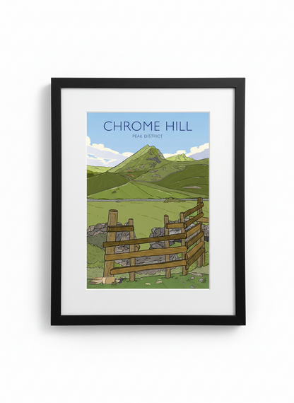 CHROME HILL - Peak District Prints - Wall Art - Poster - Print - Canvas - Illustration