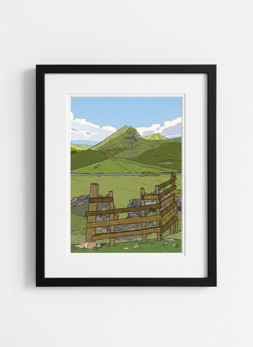 CHROME HILL - Peak District Prints - Wall Art - Poster - Print - Canvas - Illustration