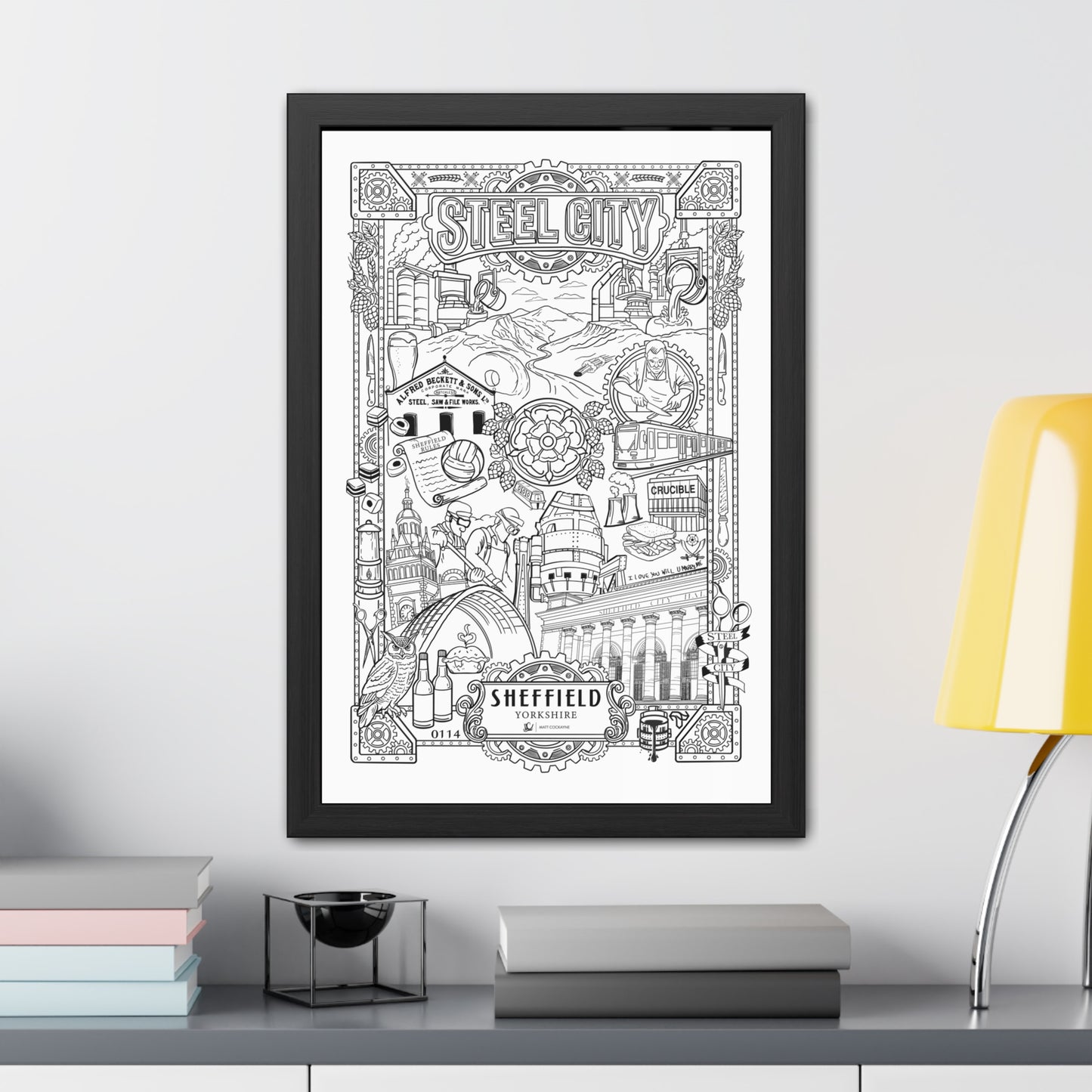 Sheffield Heritage Print | Steel City Artwork | Sheffield Illustration | Yorkshire Wall Art | Industrial Art Print | Sheffield Gift | UK City Poster