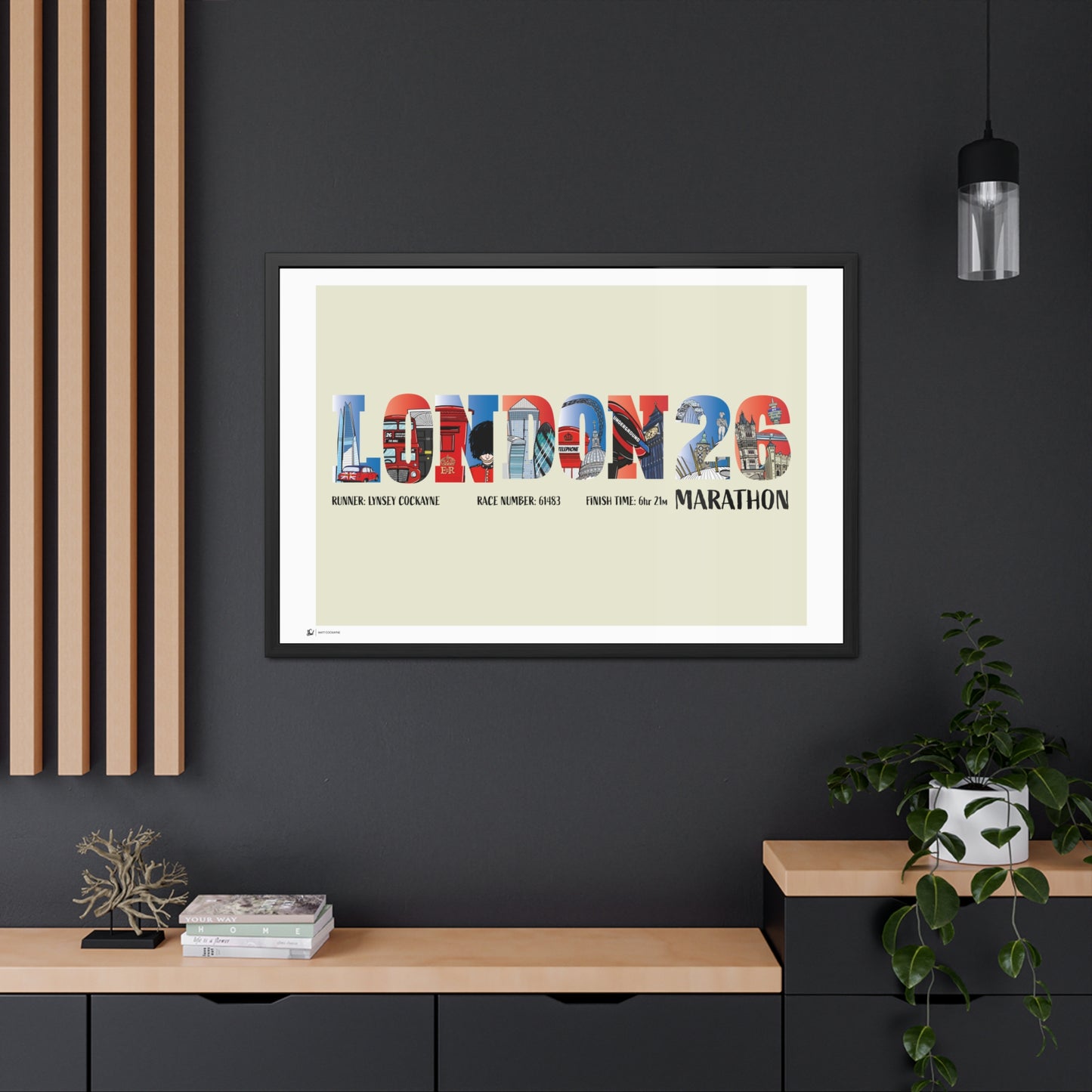 Personalised London Marathon Print – Custom Runner Gift, Finisher Keepsake, Landmarks Poster