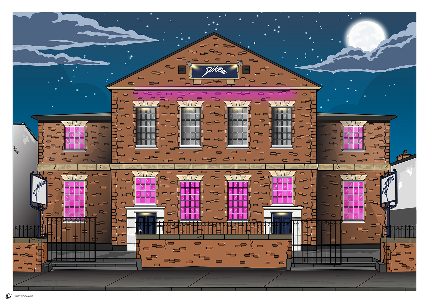 DICKENS BAR - Sheffield Prints - Wall Art - Poster - Print - Canvas - Illustration