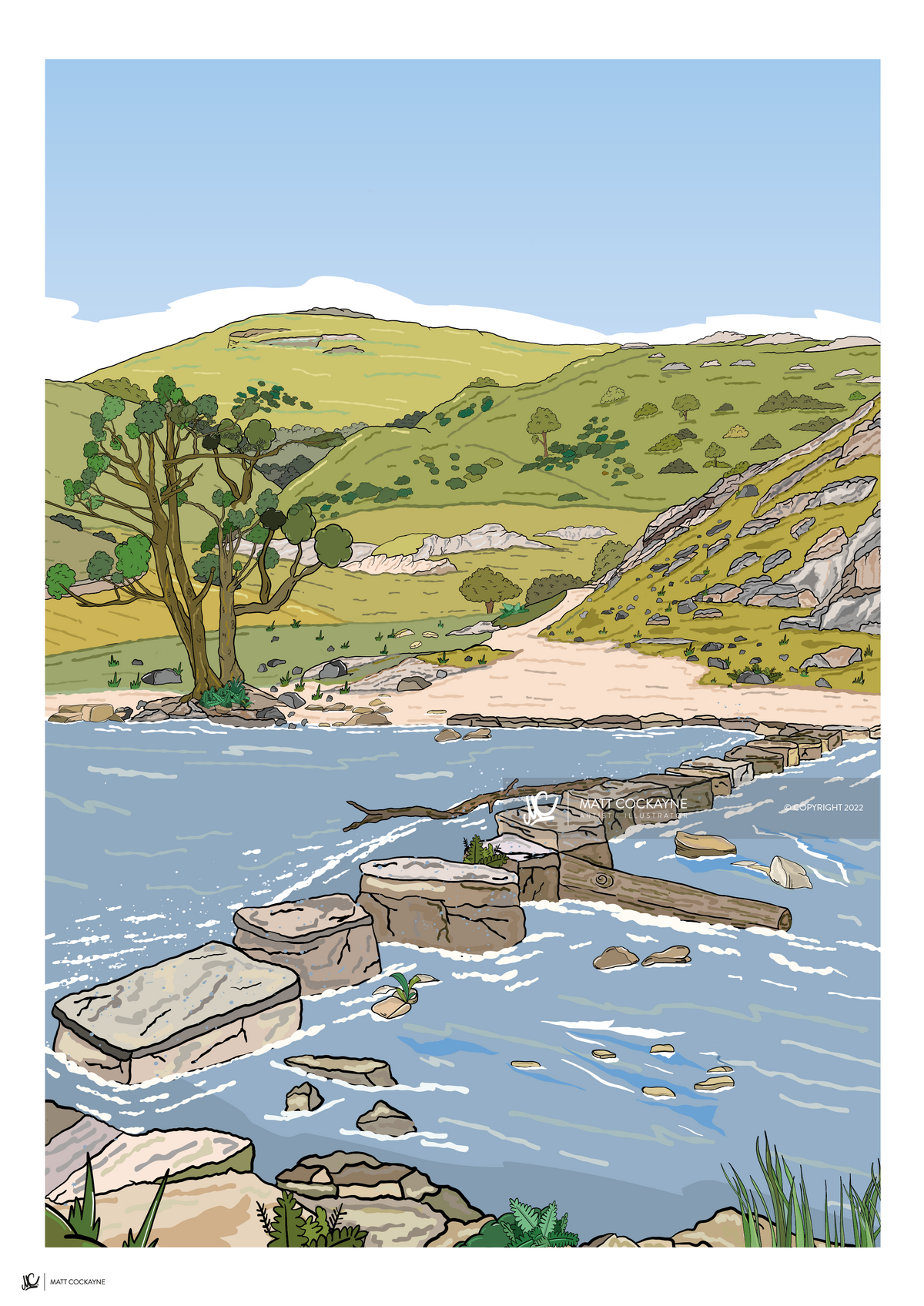DOVEDALE - Peak District Prints - Wall Art - Poster - Print - Canvas - Illustration