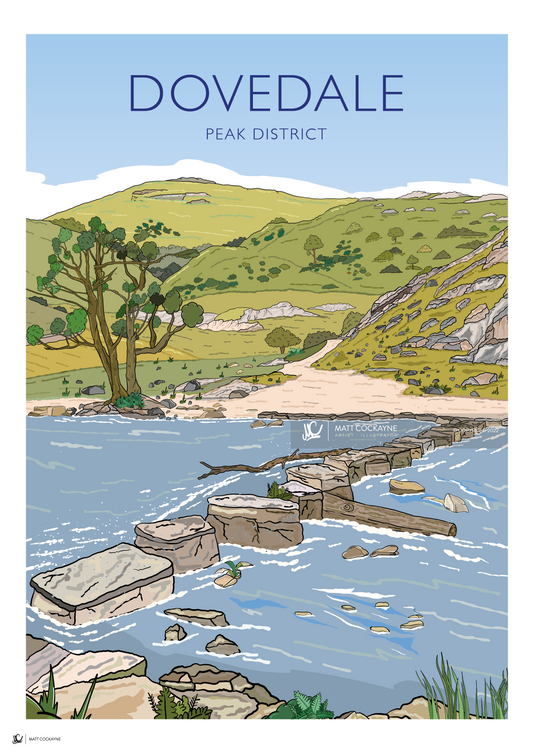 DOVEDALE - Peak District Prints - Wall Art - Poster - Print - Canvas - Illustration