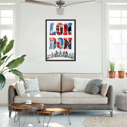London Typography Print – London Wall Art – London Landmarks Poster – Modern London Artwork – UK City Print
