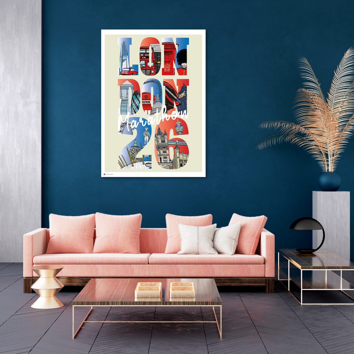 London Marathon 2026 Print – Illustrated Landmarks Artwork Keepsake