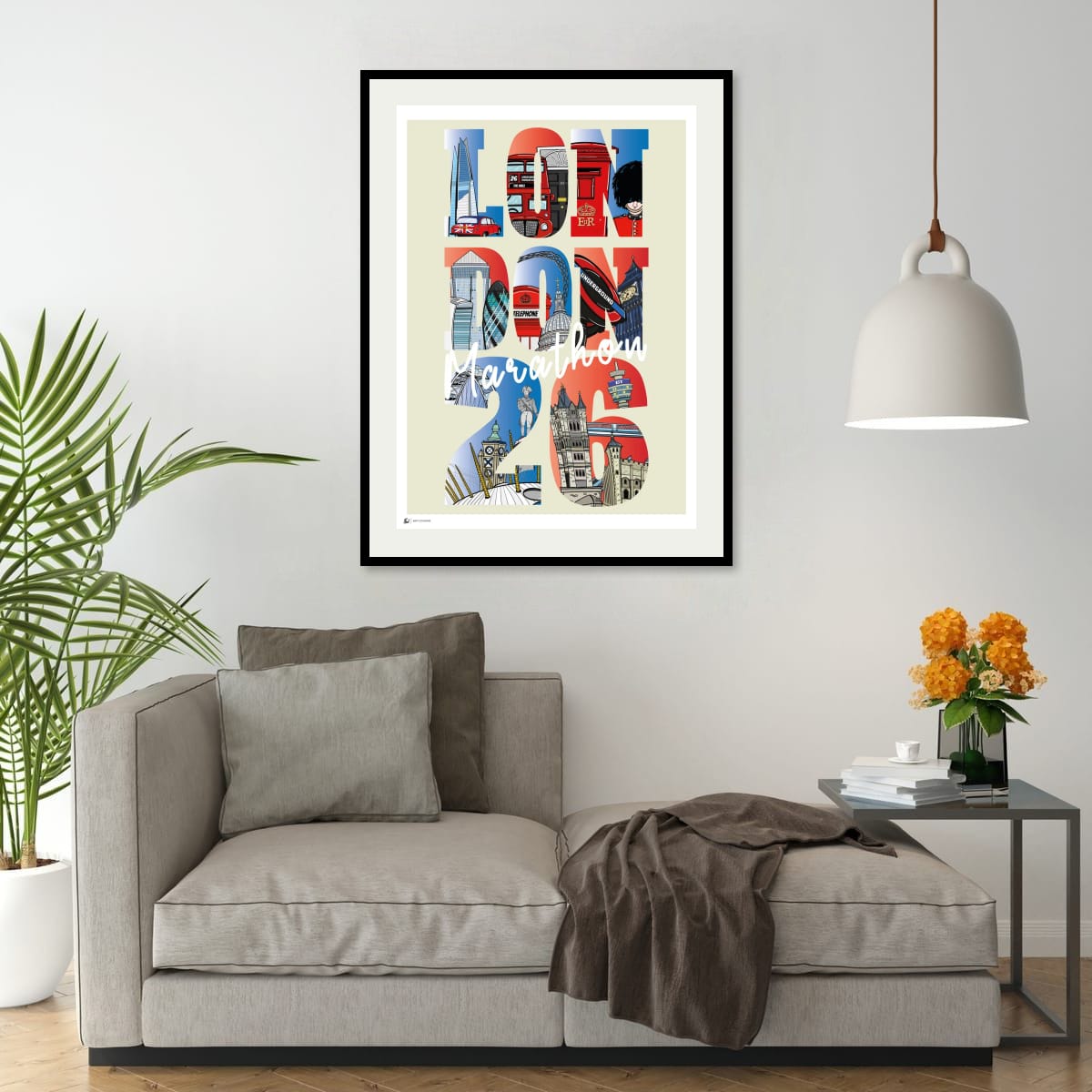 London Marathon 2026 Print – Illustrated Landmarks Artwork Keepsake