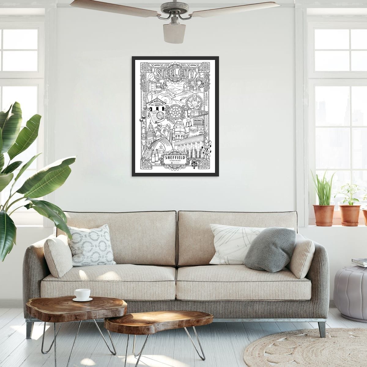 Sheffield Heritage Print | Steel City Artwork | Sheffield Illustration | Yorkshire Wall Art | Industrial Art Print | Sheffield Gift | UK City Poster