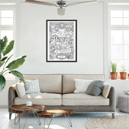 Sheffield Heritage Print | Steel City Artwork | Sheffield Illustration | Yorkshire Wall Art | Industrial Art Print | Sheffield Gift | UK City Poster