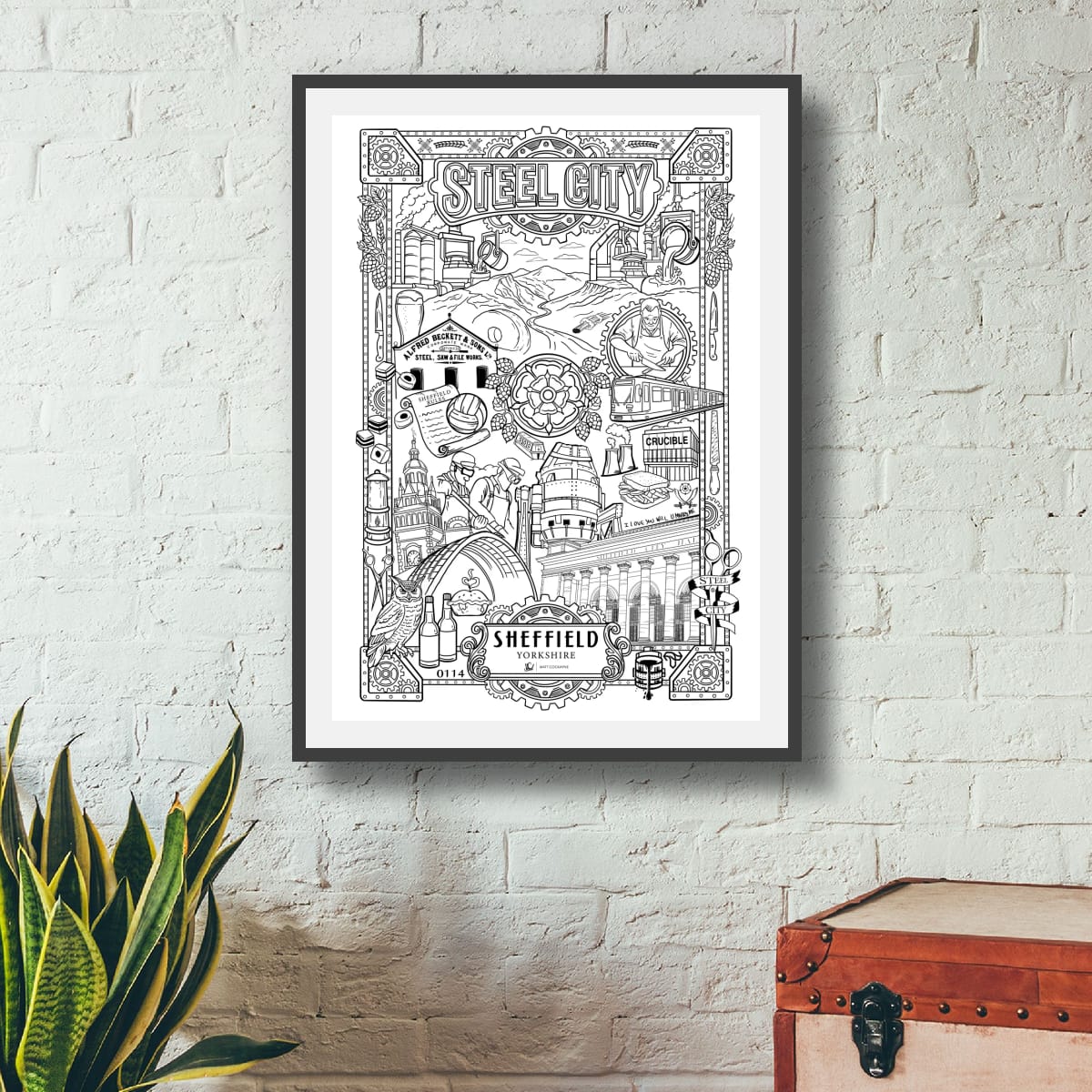 Sheffield Heritage Print | Steel City Artwork | Sheffield Illustration | Yorkshire Wall Art | Industrial Art Print | Sheffield Gift | UK City Poster