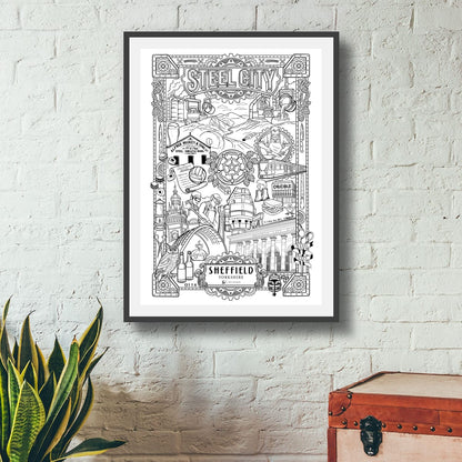 Sheffield Heritage Print | Steel City Artwork | Sheffield Illustration | Yorkshire Wall Art | Industrial Art Print | Sheffield Gift | UK City Poster