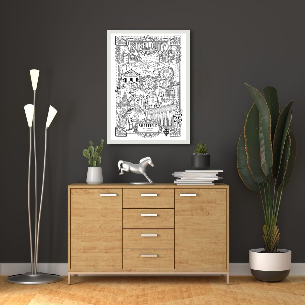 Sheffield Heritage Print | Steel City Artwork | Sheffield Illustration | Yorkshire Wall Art | Industrial Art Print | Sheffield Gift | UK City Poster