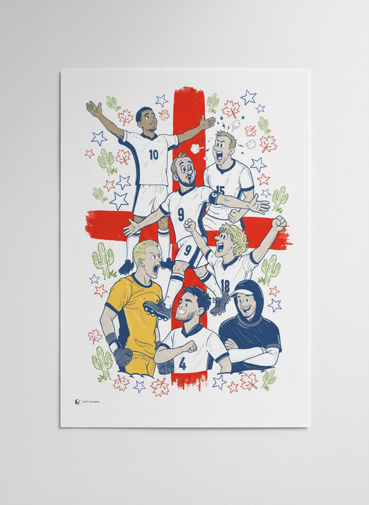 England World Cup 2026 Print – Limited Edition Football Artwork by Matt Cockayne