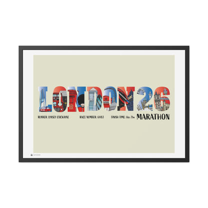 Personalised London Marathon Print – Custom Runner Gift, Finisher Keepsake, Landmarks Poster