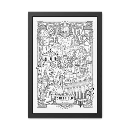 Sheffield Heritage Print | Steel City Artwork | Sheffield Illustration | Yorkshire Wall Art | Industrial Art Print | Sheffield Gift | UK City Poster