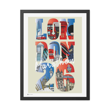 London Marathon 2026 Print – Illustrated Landmarks Artwork Keepsake