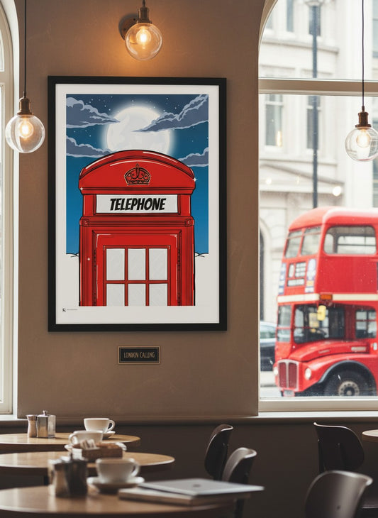 London Calling Print | London Wall Art | London Skyline Poster | British Icon Art | London Illustration | UK Travel Print | Cityscape Decor
