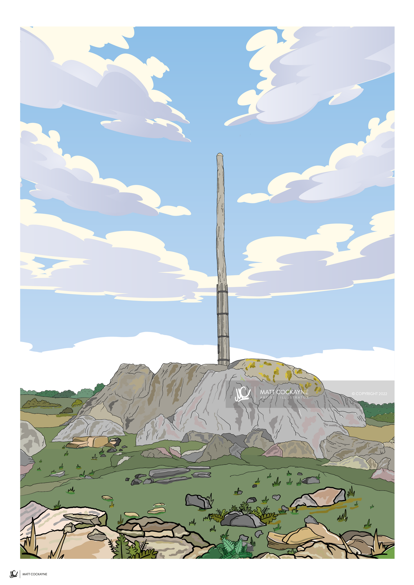 STANAGE POLE - Peak District Prints - Wall Art - Poster - Print - Canvas - Illustration
